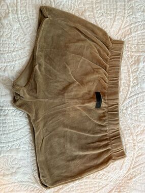 Essentials Tan Velour Athletic Shorts
